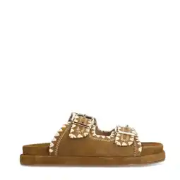Wehkamp Manfield suède slippers cognac aanbieding