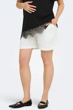 Wehkamp ONLY MATERNITY regularwaist zwangerschaps casual short met textuur wit aanbieding