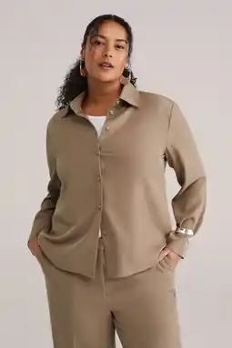 Wehkamp WE Fashion Curve blouse bruin aanbieding