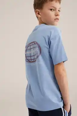 Wehkamp WE Fashion T-shirt met backprint lichtblauw aanbieding