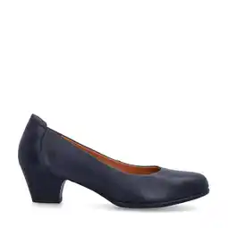 Wehkamp No Stress leren pumps met lage hak donkerblauw aanbieding