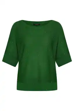 Wehkamp Claudia Sträter pullover donkergroen fijn gebreid aanbieding