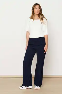 Wehkamp LOLALIZA wide leg highwaist broek donkerblauw aanbieding