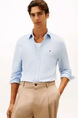 Wehkamp Tommy Hilfiger Regular casual overhemd lichtblauw aanbieding