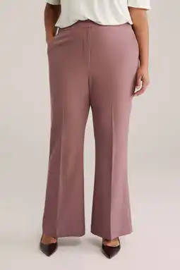 Wehkamp WE Fashion flared regularwaist pantalon oudroze aanbieding