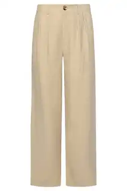 Wehkamp Smashed Lemon straight highwaist pantalon beige aanbieding