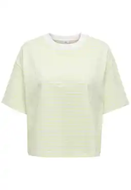 Wehkamp JDY gestreepte T-shirt lichtgroen aanbieding