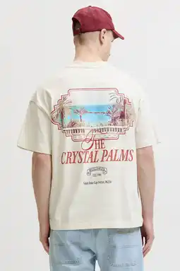 Wehkamp JACK & JONES ORIGINALS relaxed fit T-shirt met backprint - gebroken wit aanbieding