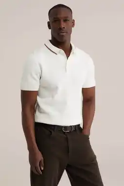 Wehkamp WE Fashion regular polo ecru aanbieding