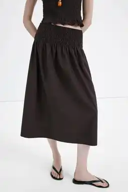 Wehkamp Mango midi rok donkerbruin aanbieding