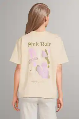 Wehkamp Pink Noir T-shirt met backprint beige aanbieding