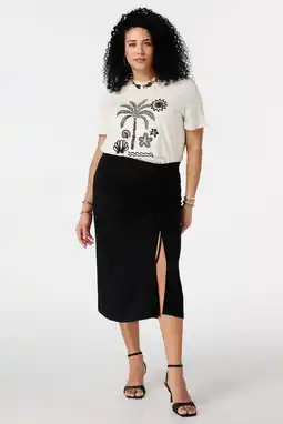 Wehkamp MS Mode midi rok zwart aanbieding