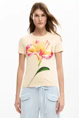 Wehkamp Desigual gebloemde T-shirt ecru aanbieding