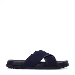 Wehkamp Manfield suède slippers donkerblauw aanbieding