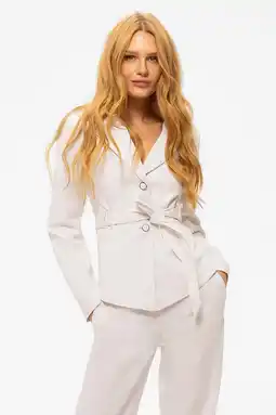 Wehkamp NIKKIE regular blazer met linnen ecru aanbieding