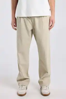 Wehkamp America Today straight casual broek met linnen bruin aanbieding