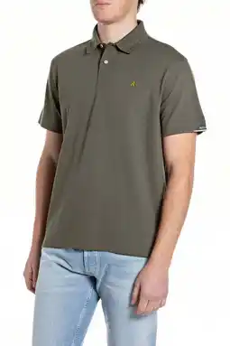 Wehkamp REPLAY regular polo donkergroen aanbieding