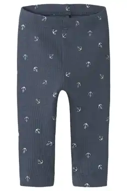 Wehkamp NAME IT BABY regular legging donkerblauw gebreid aanbieding