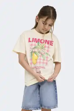 Wehkamp KIDS ONLY GIRL T-shirt met print beige aanbieding