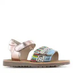 Wehkamp Shoesme leren sandalen rosé/blauw aanbieding