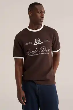 Wehkamp WE Fashion regular T-shirt donkerbruin aanbieding