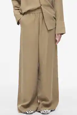 Wehkamp ROUGE EDIT wide leg highwaist casual broek beige aanbieding