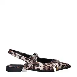 Wehkamp Nelson slingback loafers met panterprint beige/zwart aanbieding