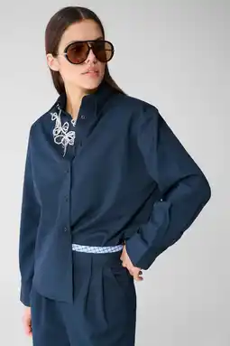 Wehkamp Shoeby geruit blouse donkerblauw aanbieding