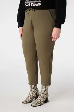 Wehkamp MS Mode tapered highwaist casual broek kaki aanbieding