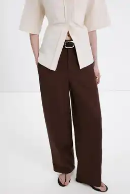 Wehkamp Mango wide leg regularwaist broek bruin aanbieding
