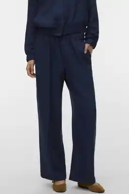 Wehkamp VERO MODA straight regularwaist casual broek donkerblauw aanbieding