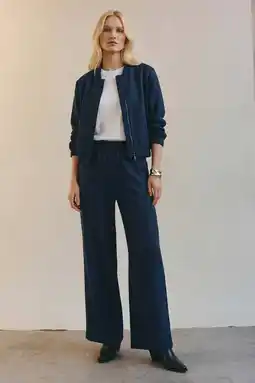 Wehkamp VERO MODA straight regularwaist casual broek donkerblauw aanbieding