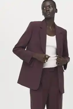 Wehkamp Mango regular blazer donkerpaars aanbieding