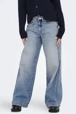 Wehkamp KIDS ONLY GIRL highwaist wide leg jeans medium blue denim aanbieding