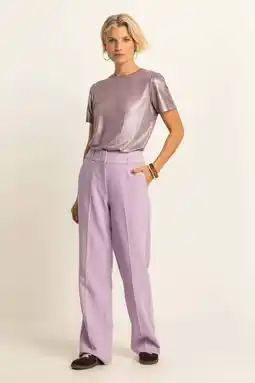 Wehkamp Expresso wide leg highwaist pantalon lila aanbieding