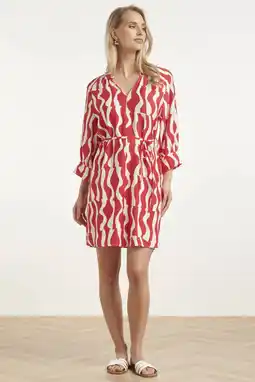 Wehkamp Smashed Lemon blousejurk rood aanbieding