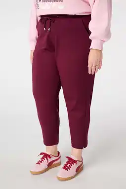 Wehkamp MS Mode tapered highwaist casual broek aubergine aanbieding