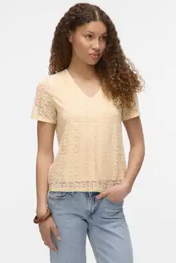 Wehkamp VERO MODA top crochet beige aanbieding