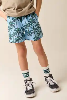 Wehkamp Tumble 'n Dry zwemshort lichtblauw met palmboom print aanbieding