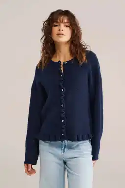 Wehkamp WE Fashion gebreid vest donkerblauw aanbieding