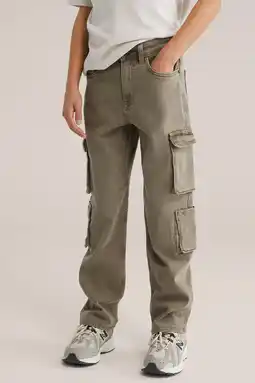 Wehkamp WE Fashion Blue Ridge cargo jeans groen aanbieding