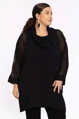 Wehkamp YOEK mesh tuniek zwart aanbieding