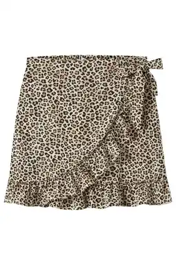 Wehkamp NAME IT KIDS wikkelrok met panterprint beige aanbieding