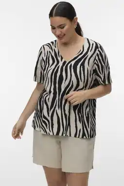 Wehkamp VERO MODA CURVE top met zebraprint beige aanbieding