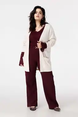 Wehkamp MS Mode lang vest ecru aanbieding