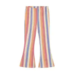 Wehkamp Daily7 flared regularwaist gestreepte legging roze aanbieding