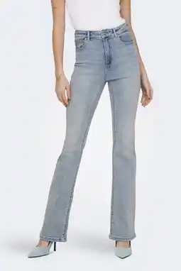 Wehkamp ONLY highwaist flared jeans light blue denim aanbieding