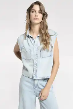Wehkamp Homage to Denim blouse light blue denim aanbieding