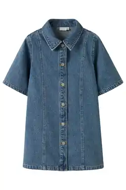 Wehkamp NAME IT KIDS denim blousejurk medium blue denim aanbieding