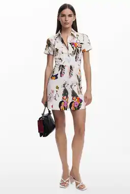 Wehkamp Desigual blousejurk met all over print wit aanbieding